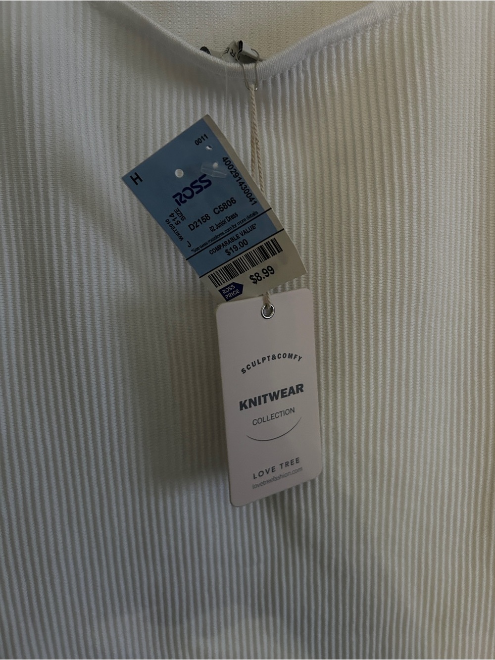 White Ribbed Tank Dress - Picture 4 of 5